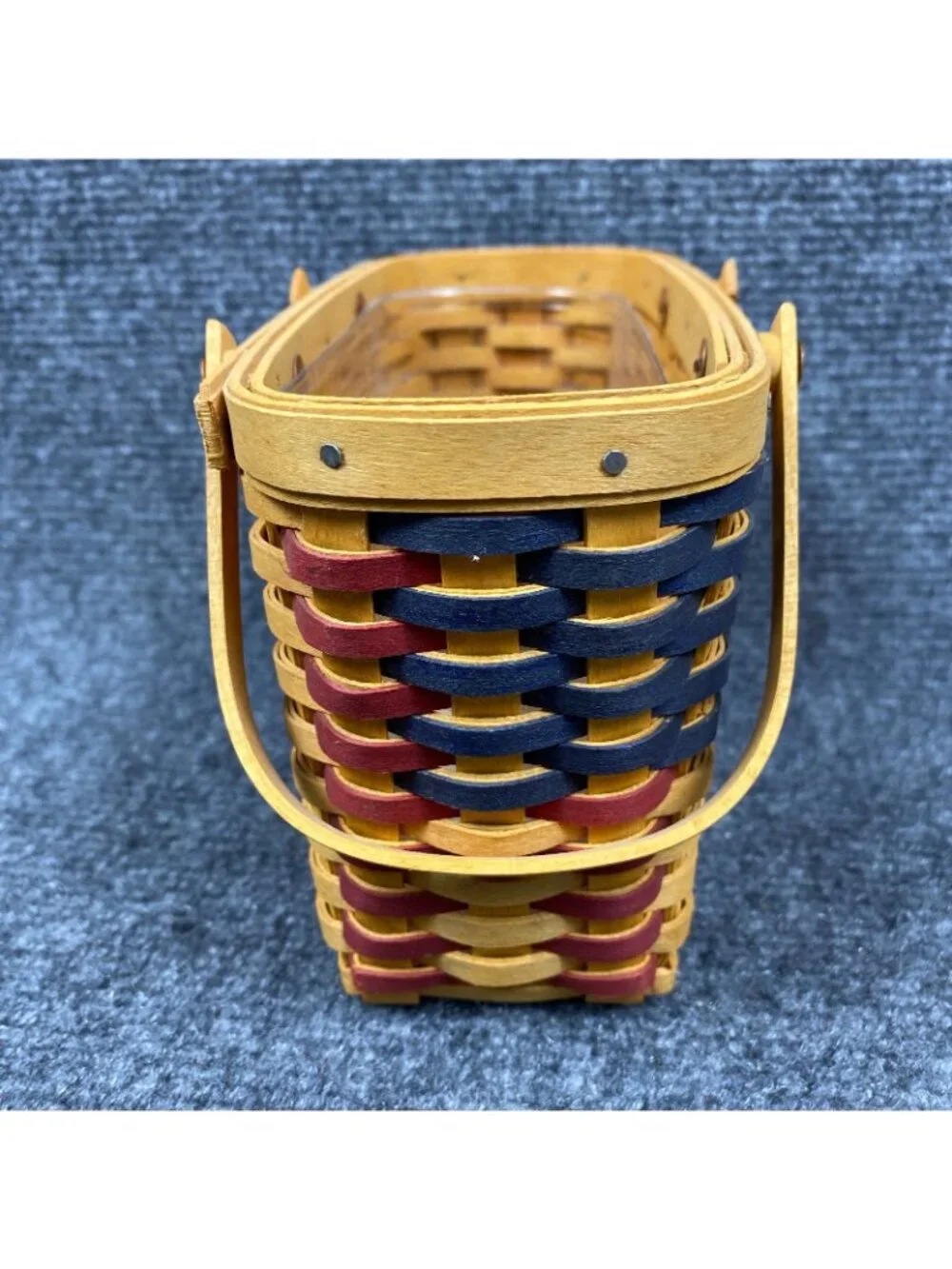 Longaberger 2002 Collectors Club Miniature Flag Basket Patriotic Protector COA
